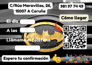 Reverso Invitación Batman A Coruña
