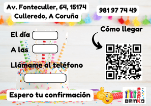 Reverso Invitación Cumpleaños Adutlo Chica Fonteculler